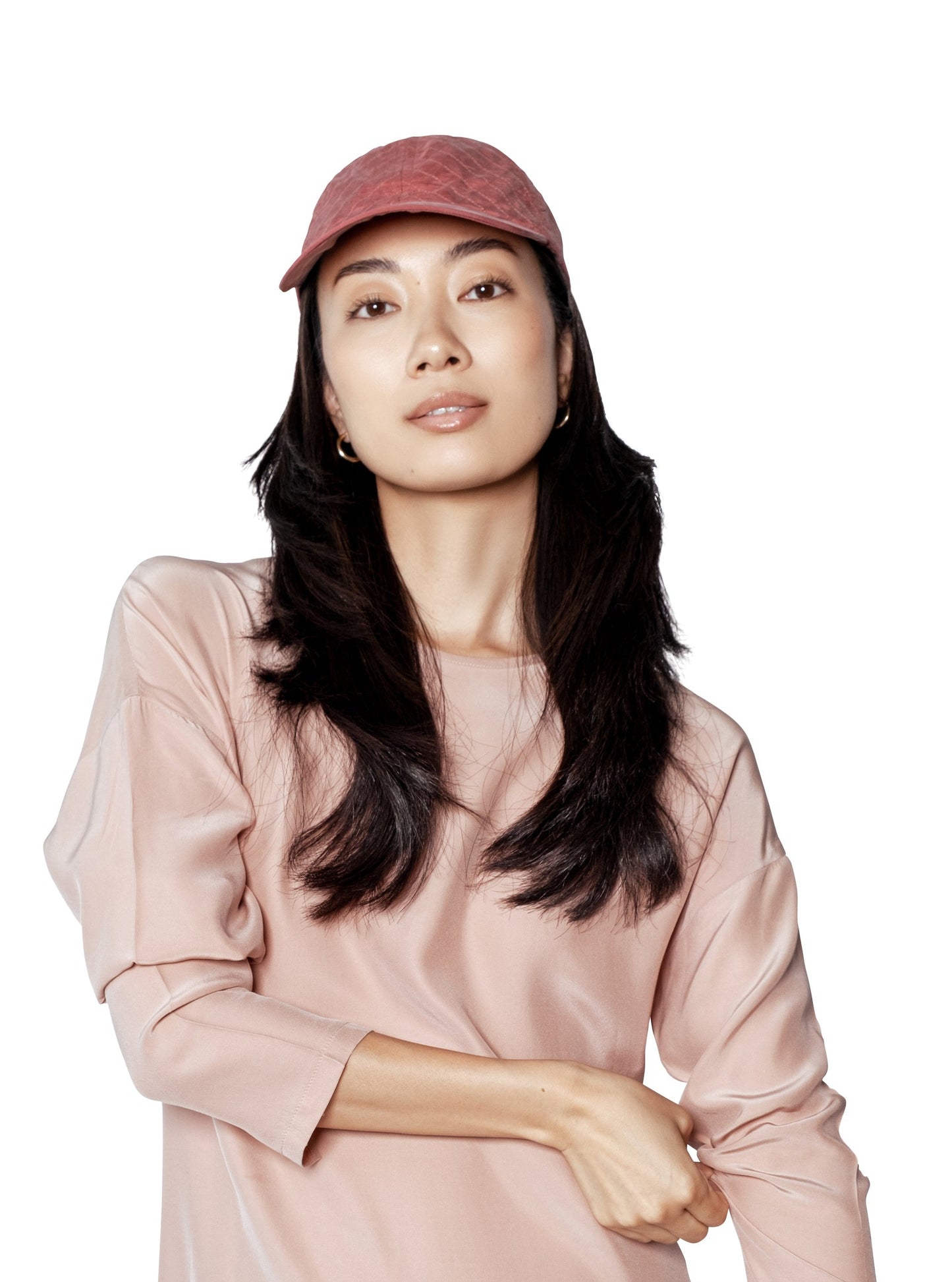 Quilted Cupro Cap - Rose