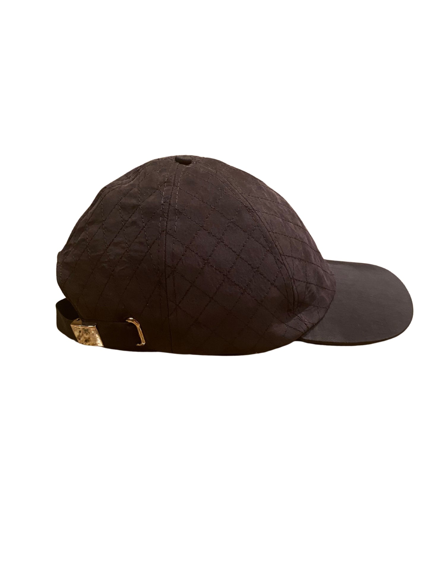 Quilted Cupro Cap - Black