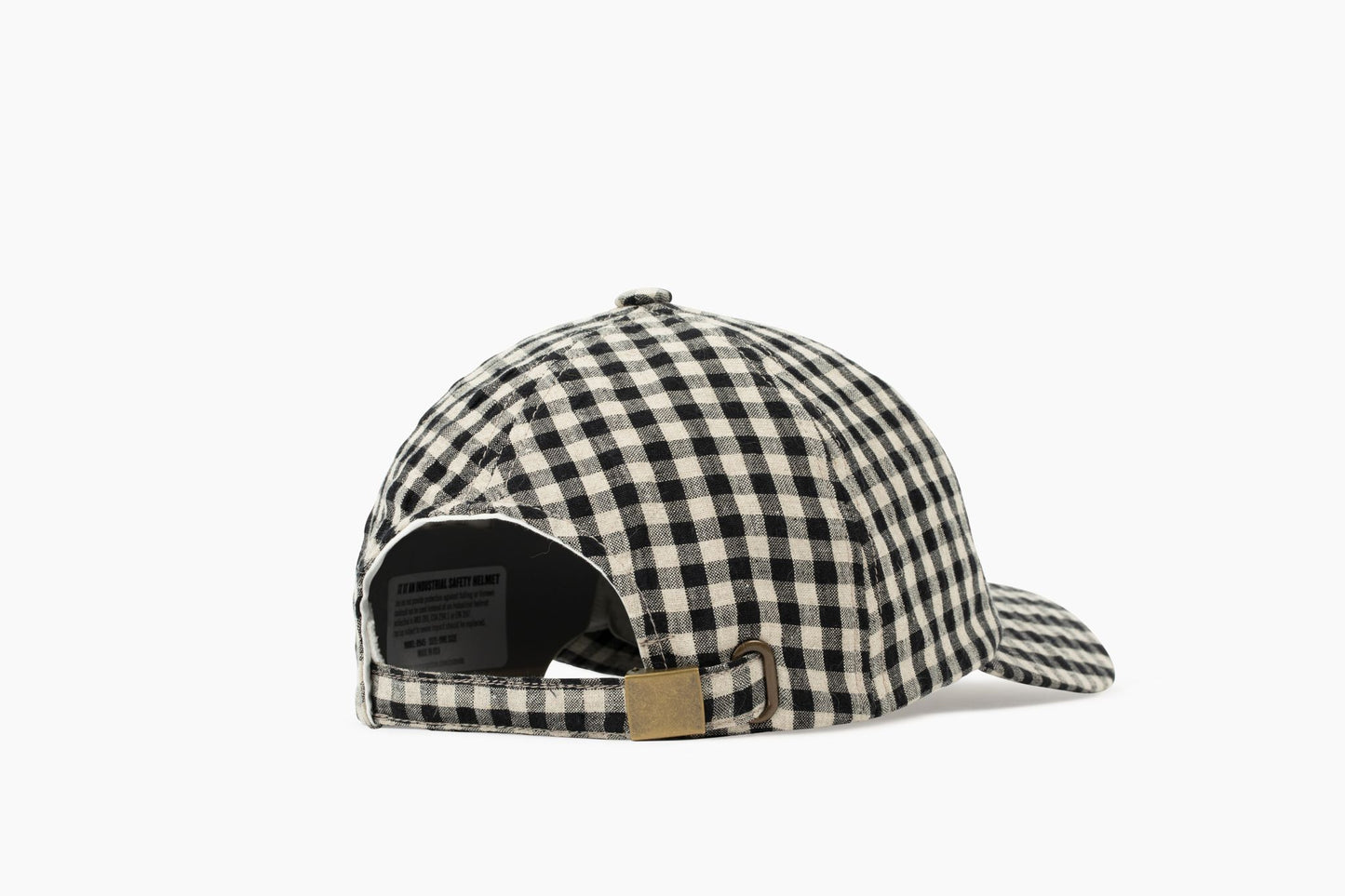 Linen Gingham Cap - Black