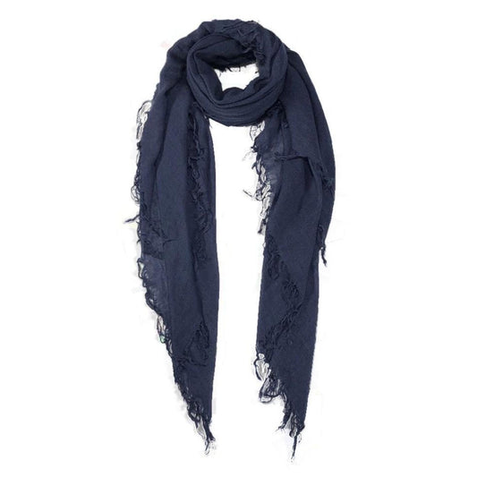 Open-Weave Cashmere Scarf - Navy