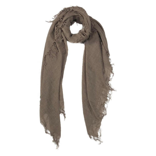 Open-Weave Cashmere Scarf - Taupe