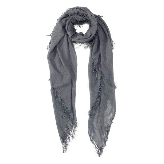 Open-Weave Cashmere Scarf - Gray