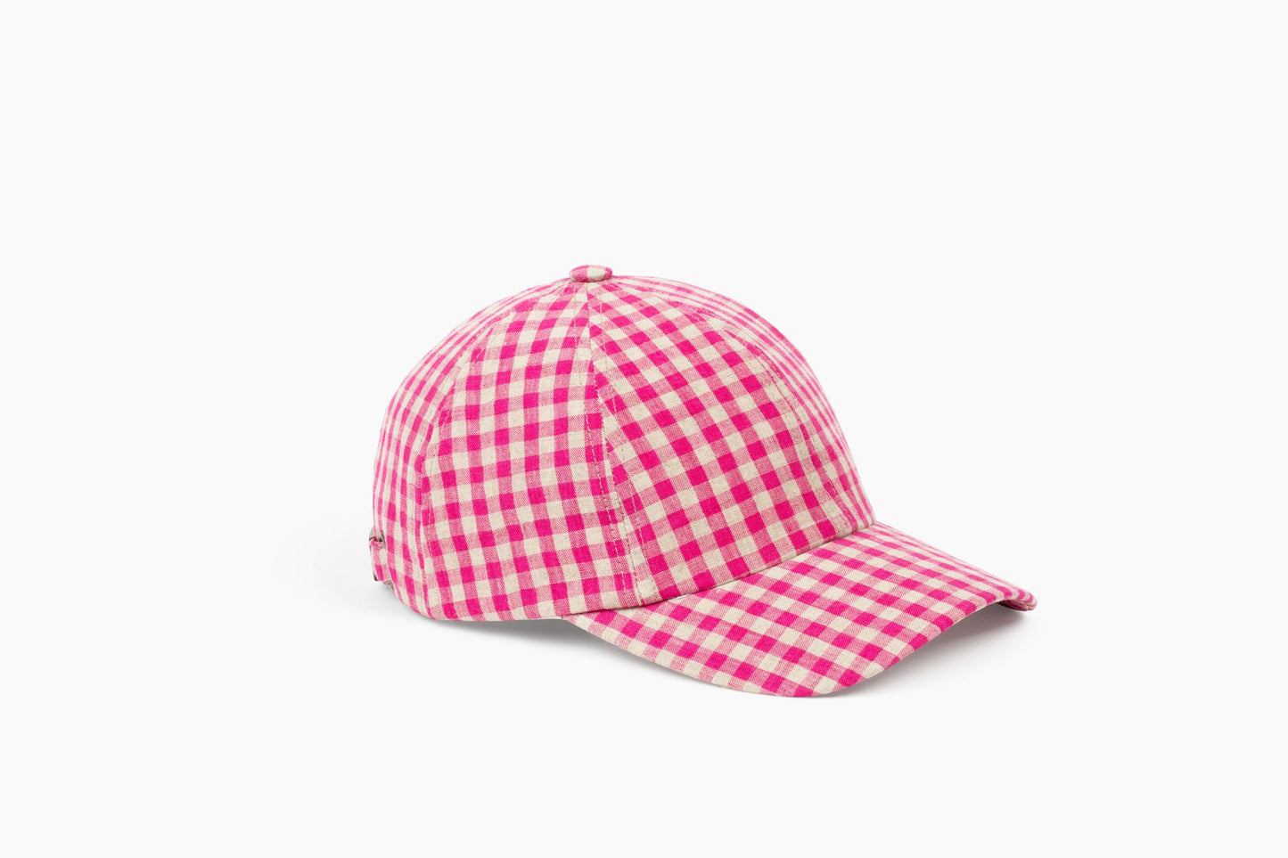 Linen Gingham Cap - Pink